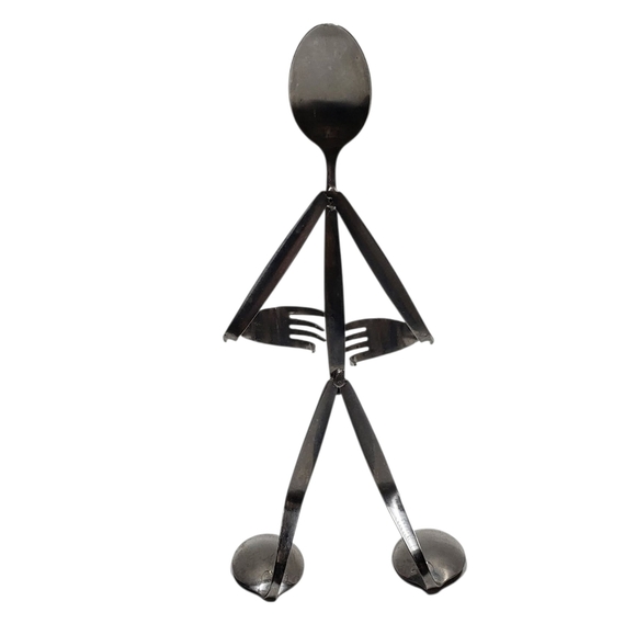 Silver Tone Metal  Serving Utensils Holder - Picture 10 of 10